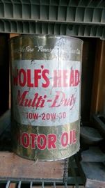 Old Wolf's Head Motor Oil Can