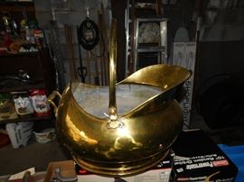 Polished and Varnished Brass Coal Bucket