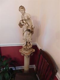 Vintage Plaster Statue and Base