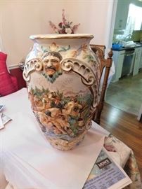 Huge Capodimonte Floor Vase 