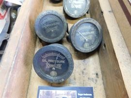 Several Old Chandler Oil Pressure Gauges 