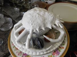 Ornate Italian Lidded Crab Plate