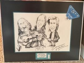 Crosby,Stills and Nash signed with ticket stub 