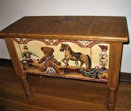 Cute Wood Toy Chest Bench