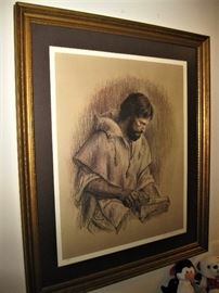 "The Carpenter" Lithograph by Frances Hook, Signed and Numbered