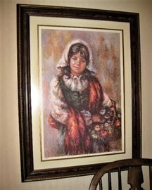 "Bavarian Girl" Lithograph by Lisette De Winne, Double Signed and Numbered