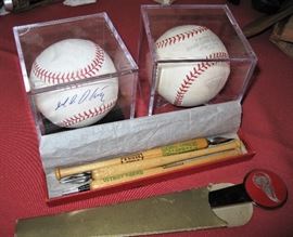 Signed Baseballs, Quill Pens, etc.