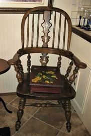 Nice Wood Carved Captains Chair