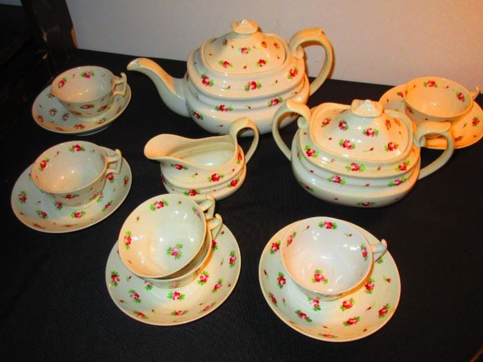 Late 18th early 19th century soft paste porcelain tea service,  French