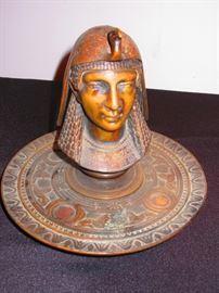 Bronze Egyptian revival humidor, late 19th early 20th century
