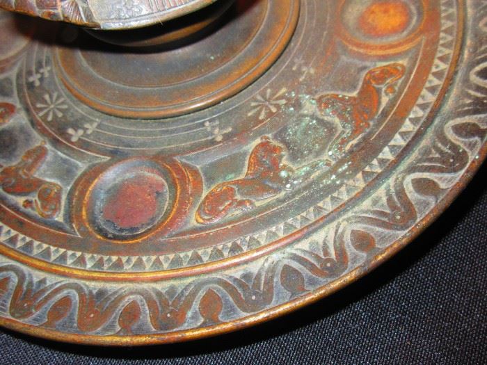 Detail of Egyptian revival bronze humidor
