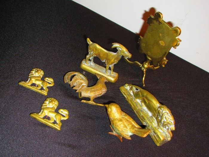 Group of 19th century brass miniatures