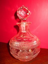19th century etched scent bottle