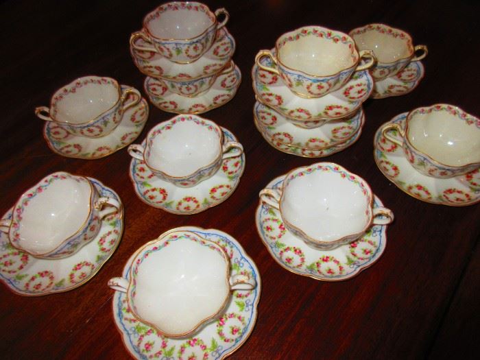 Crescent China Cream Bowls & Under Plates