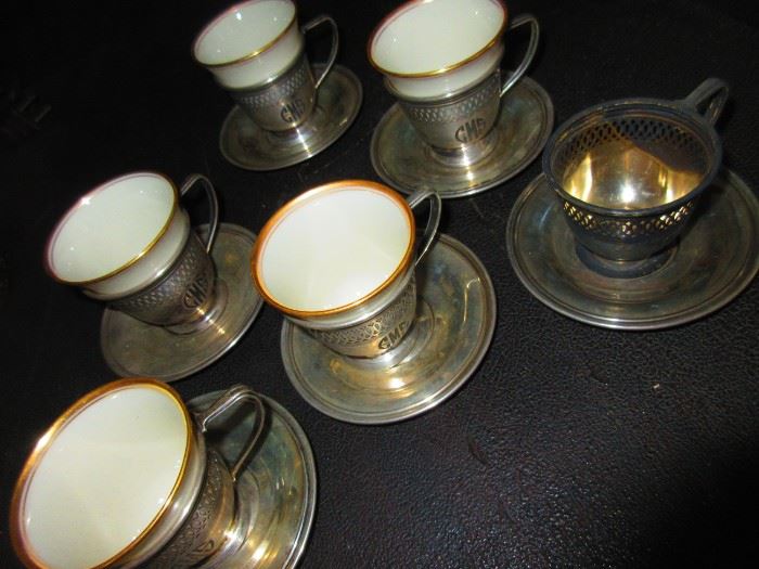 Sterling demitasse cups with Lennox liners