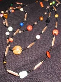 Beaded necklace with antique elements