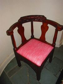Hand Carved 19th C. Corner Chair