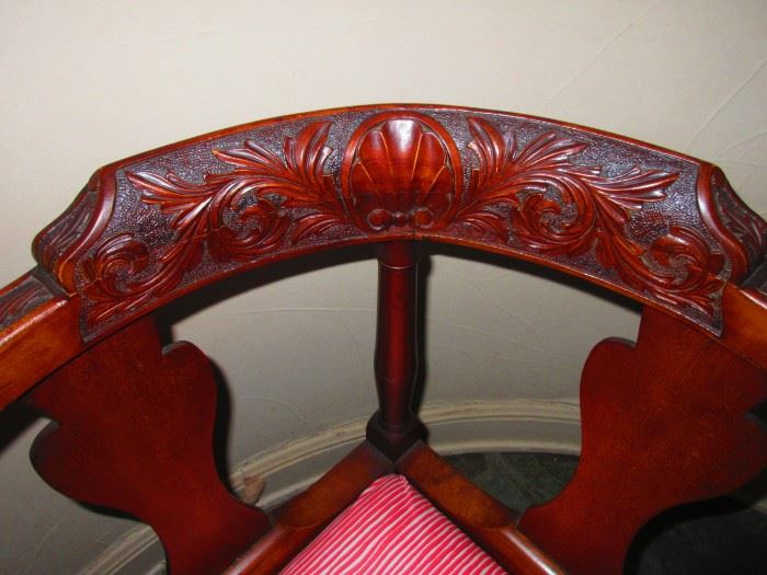 Detail of 19th C. Hand Carved Corner Chair