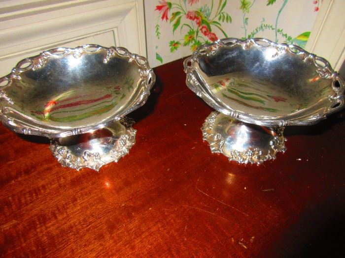 Pair of Sterling Compotes