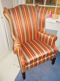Silk Striped Wing Chair