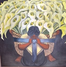 Diego Rivera "El Vendedor de Alcatraces" Painting offered by Susie's Key West Estate Sales