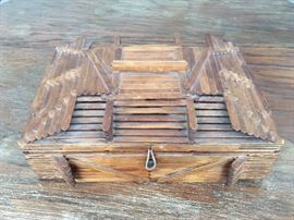 Tramp Art popsicle stick box with lid