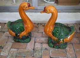 Majolica Ducks yard art