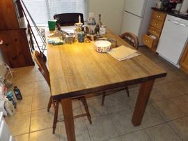 Primitive Farmhouse Table Solid Wood top 