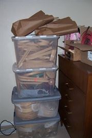 Large amount of basket weaving supplies.  Sold by the tub/box/bag