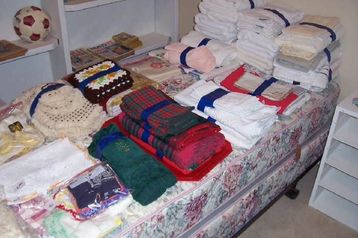 Towels, tablecloths, misc. linens
