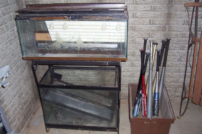 2 Aquariums with supplies and stand