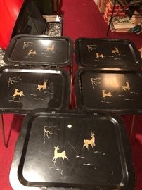 One of the coolest things at the sale... MCM TV trays and rollable bar tray.