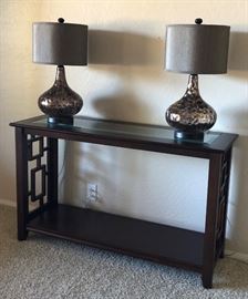 Home Elegance Sofa Table
Modern Palma Glass Table Lamp Bronze (pair)