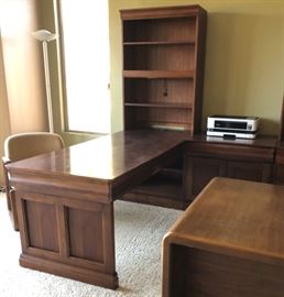 Hooker Furniture: Peninsula Desk, 2 Upper Open Hutches, Computer Desk and Lateral File