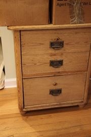 Primitive pine file cabinet