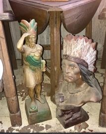 Antique American Indian pieces-antiques; RARE - standing Indian is sold