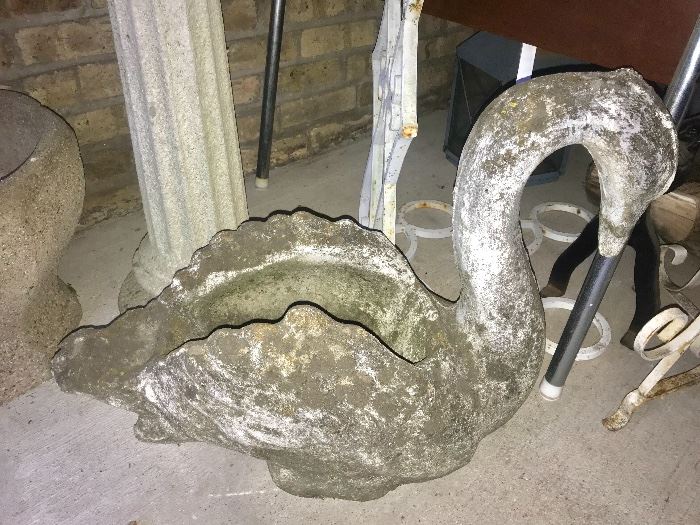 Large cement swan 