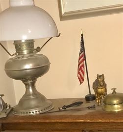 Vintage metal Hurricane lamp
