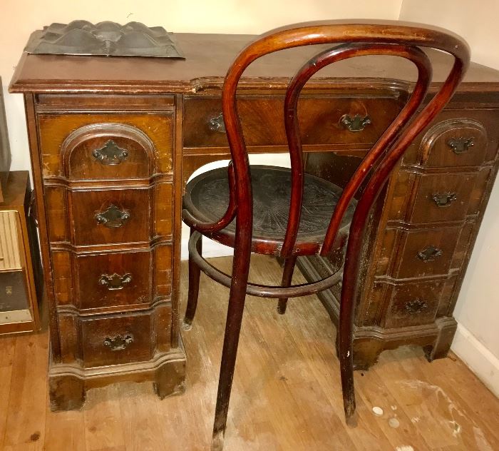 Antique Key hole desk- could be used as a vainty