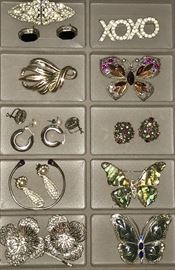   Beautiful vintage butterfly  pins and earrings