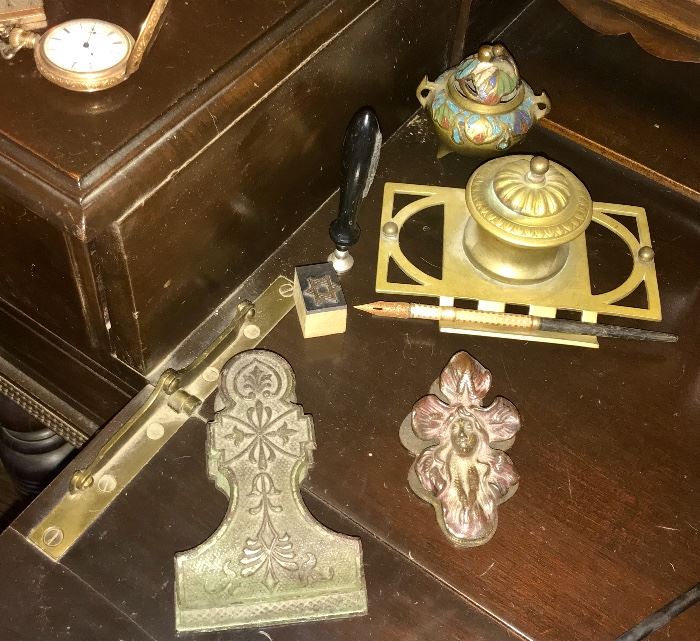 Desk items; Vintage Ink Well