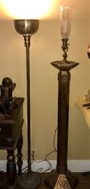 Floor Lamp;   Tall statue holder and hurricane lamp-sold