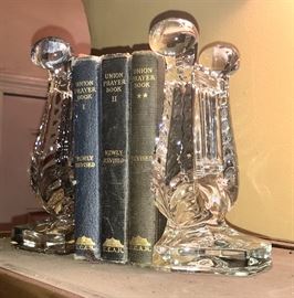Amazing Glass harp book ends