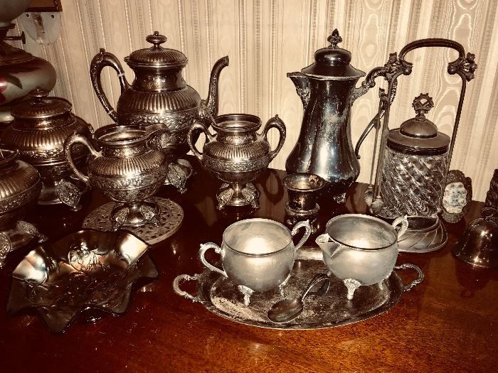 Silver plate items; some pewter