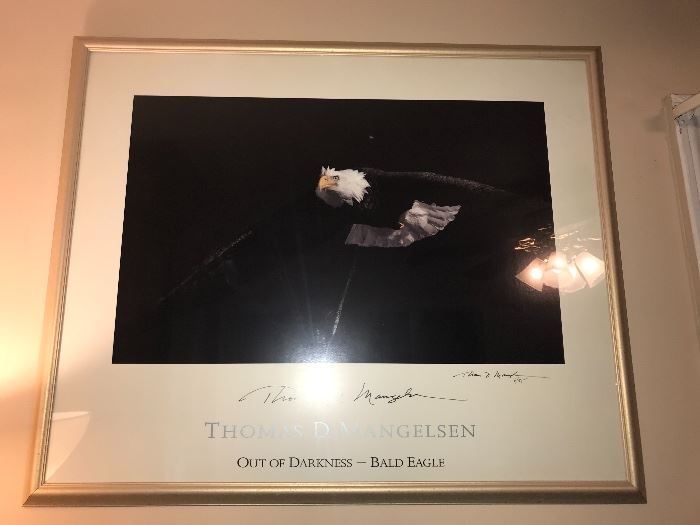Thomas D. Mangelsen - Out of Darkness - Bald Eagle Autograph 8/95  -- Out of Print 