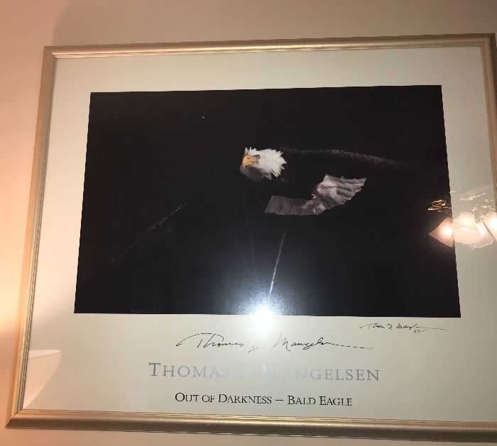 Thomas D. Mangelsen - Out of Darkness - Bald Eagle Autograph 8/95  -- Out of Print 