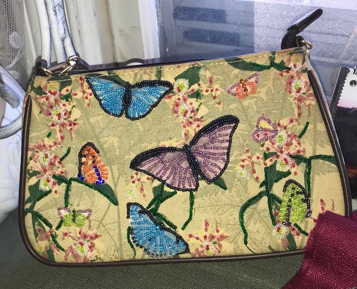 Vintage Beaded Butterfly Purse