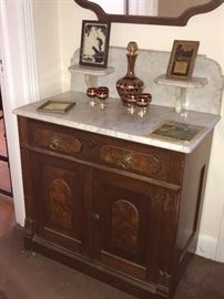 Outstanding marble top/candle stick wash stand