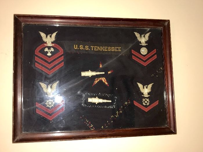 U.S.S. Tennessee Navy patches-framed