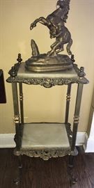 Antique  Marble and cast iron display table 